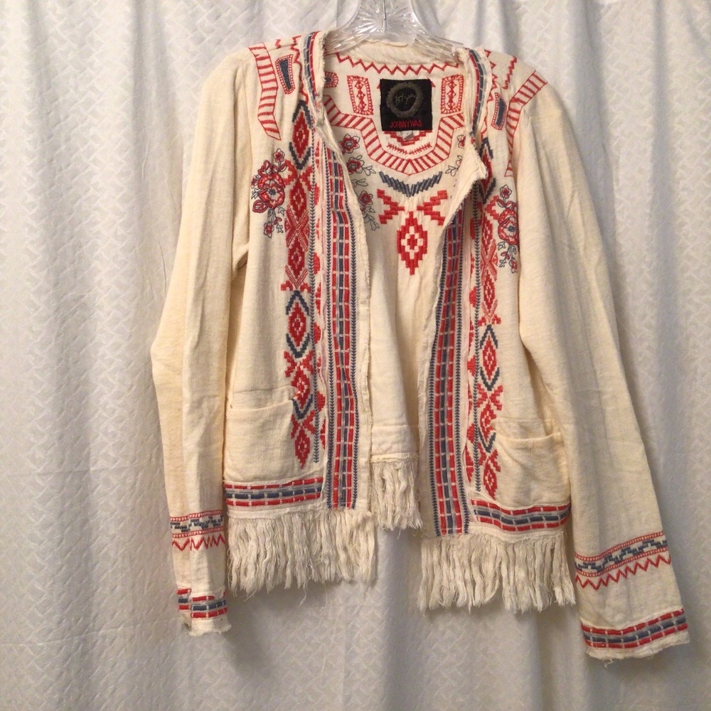 My Beloved Beautiful Expensive Johnny Was Cotton Embroidered Jacket.